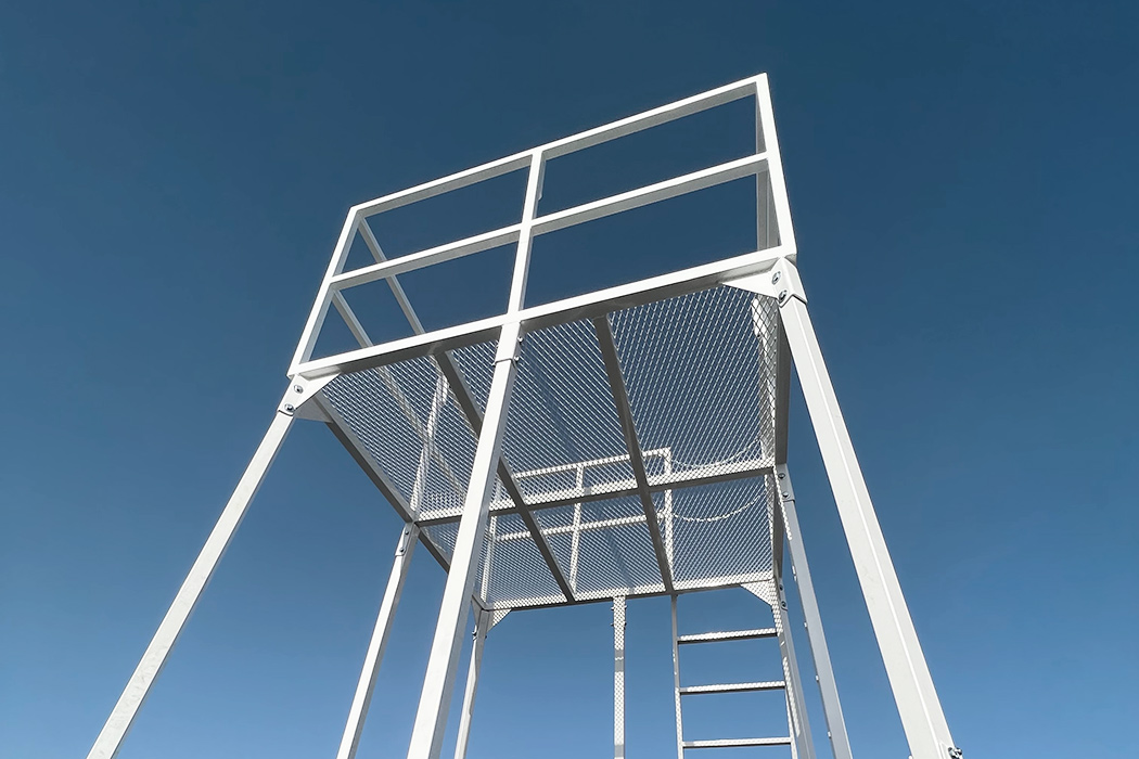 Custom fabricated filming and camera stand towers built by Cliff's Welding